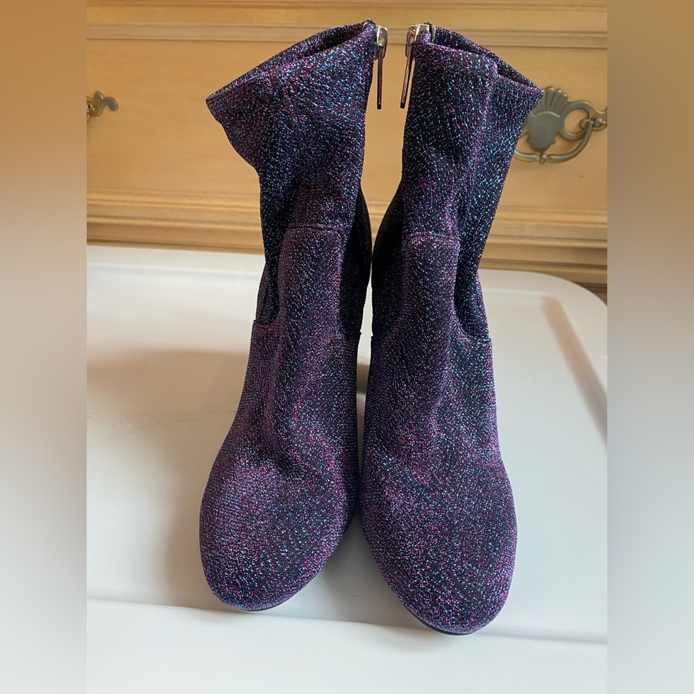 Sam Eldelman Shimmering Purple Heeled Boots - Picture 4 of 6